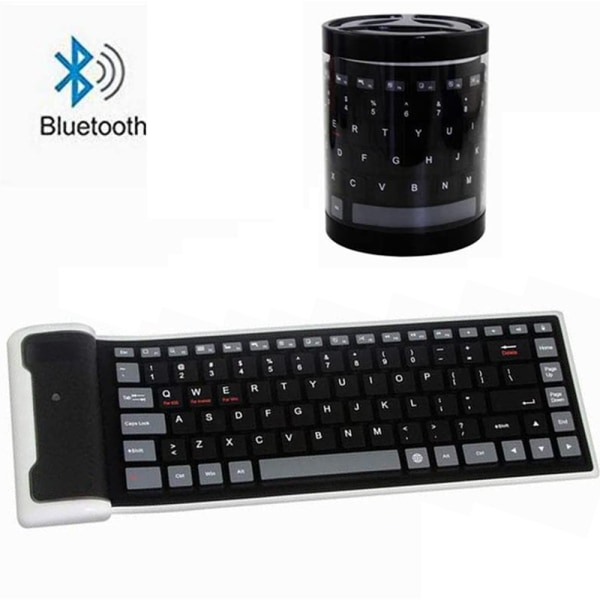 Foldable Portable Silent Click Silicone Waterproof Roller Shutter Keyboard Slim Rechargeable Small-black