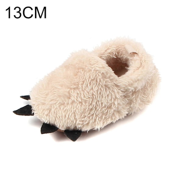 8 Färger Baby Brushy Paw Skor Spädbarn Plysch Inomhus Moccasins Småbarn Vinter Tjockade Varma Skor Apricot 11cm