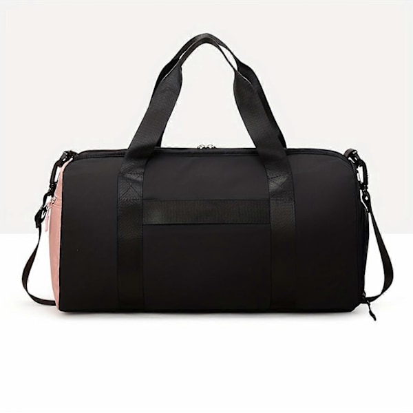 Sports- og fitnessyogtaske, one shoulder, crossbody, stor bagagetaske, bærbar kortdistancerejsetaske Rosa och svart