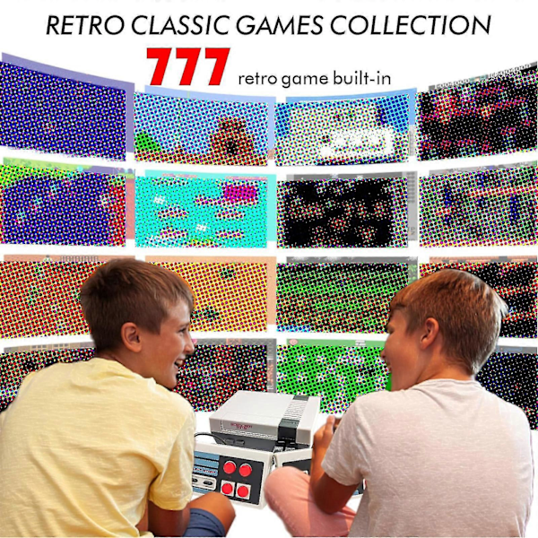 Classic Edition Mini -viihdejärjestelmä 620 pelillä, AV- ja HDMI HD -lähdöllä, Plug and Play 4 buttons