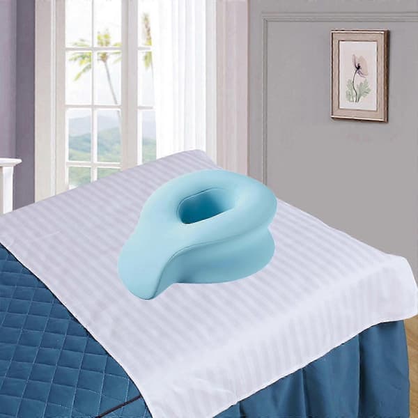 Memory Foam Massage Ansiktskudde med Tryckavlastning, Blå Ergonomisk Spakudde