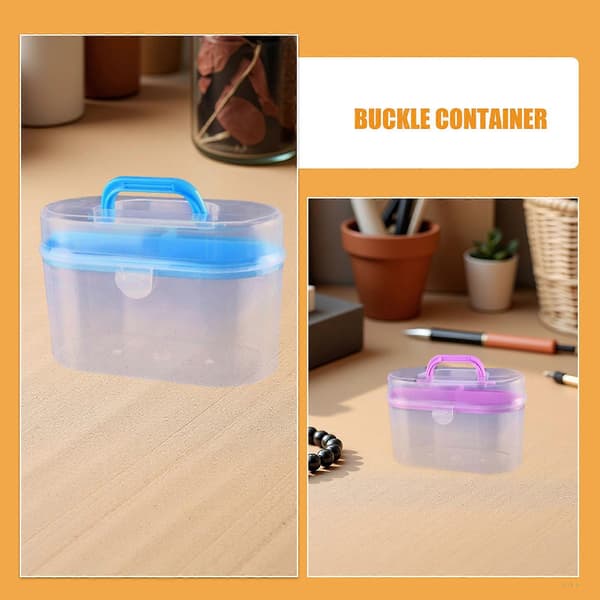 Transparent plastfodral för sybehör för förvaring bärbar