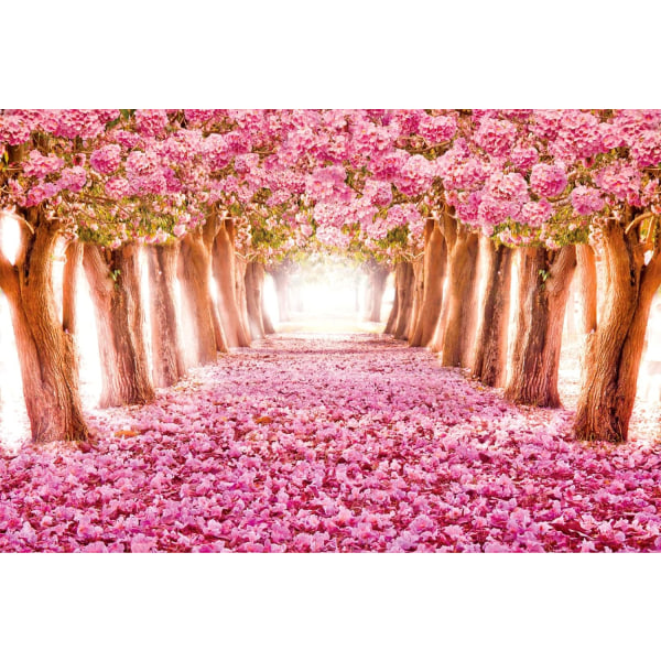 1000 bitar pussel för vuxna Romantiska Blossom pussel Rosa blomma Träd Tunnel Pussel Landskap Fallande kronblad Intellektuell leksak present