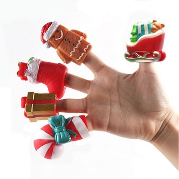 5-pack Jultomte Snögubbe Babyberättelser Hjälpare/Fingerdockor Leksak Doll A