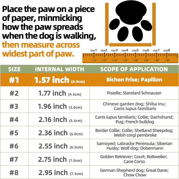 Vattentäta medelstora hundskor Tassskydd för sommarens heta trottoar, vinterns snödag, utomhuspromenader, inomhus hårda golv Anti-slip sula Orange storlek 8