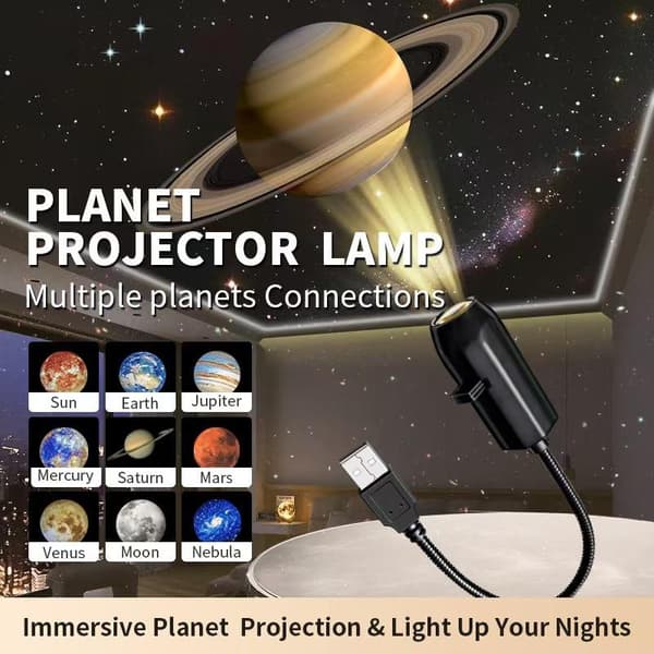USB-projektionslampe til loftet, atmosfærisk natlampe til loft og soveværelse