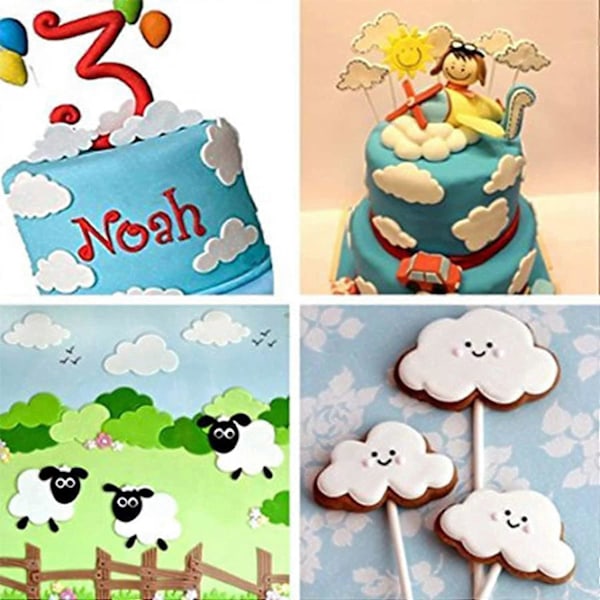 5-pack Molnformad Fondant Utstickare, Moln Fondant Utstickare för Bageri, Café