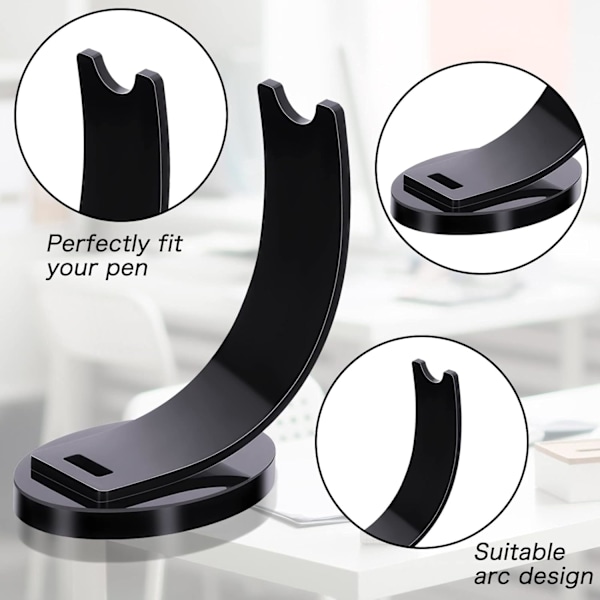 2 Stykker Akryl Elektronisk Penholder Pen Display Stand Blyant Display Holder Fyldepen Kuglepen Display Rack (Sort)