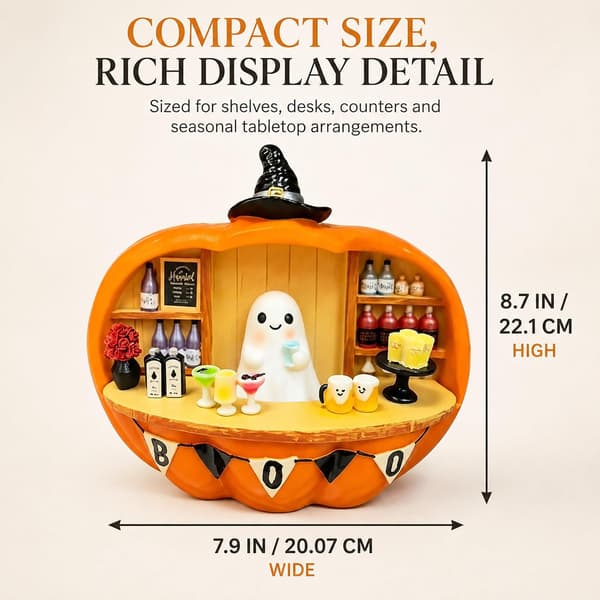 Luminous Halloween Decoration Ghost Figure Pumpkin Bar Decor (Yellow)