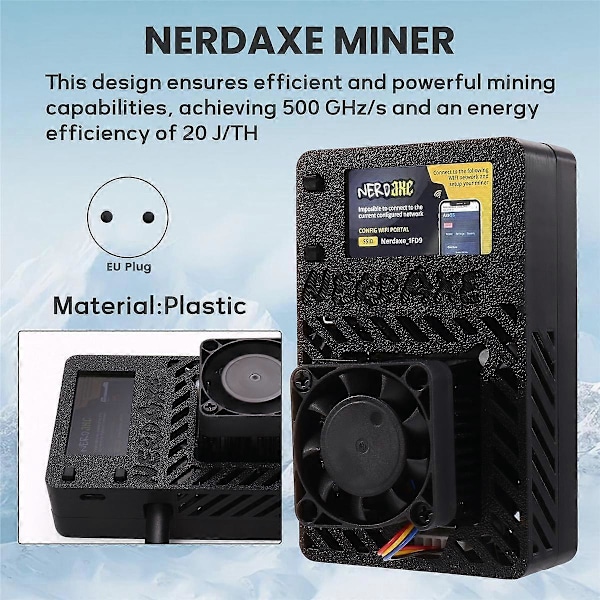 NerdAxe NerdMiner Miner 500Gh/S BM1366 ASIC Chip Bitaxe Lottery Mining Miner Solo Lottery BTC Miner