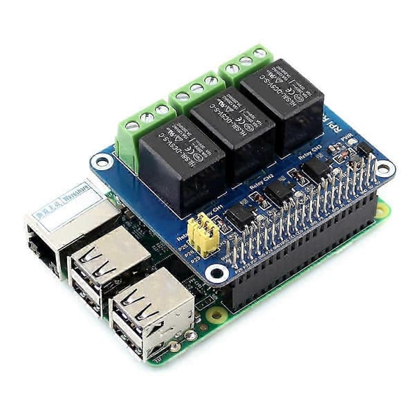 Waveshare 5V 3-kanals relämodul expansionskort Breakout Shield HAT Kit för RPI Raspberry Pi Zero
