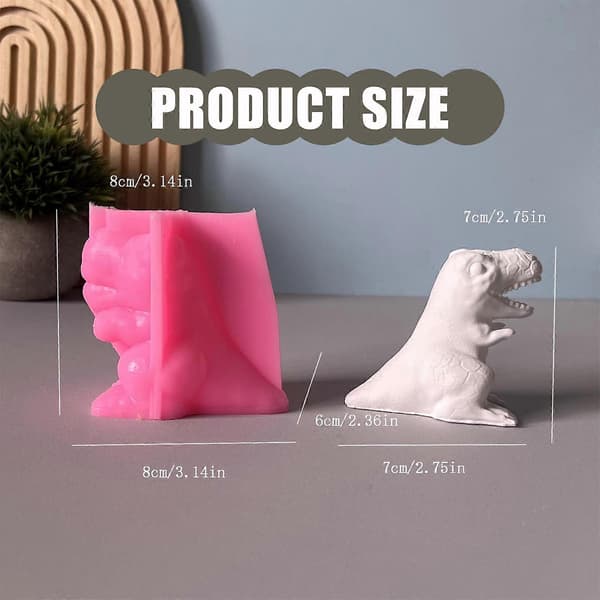Dinosaur figur silikone lysforme til epoxyharpiks lys sæbefremstilling forme slik chokolade fondant silikoneforme