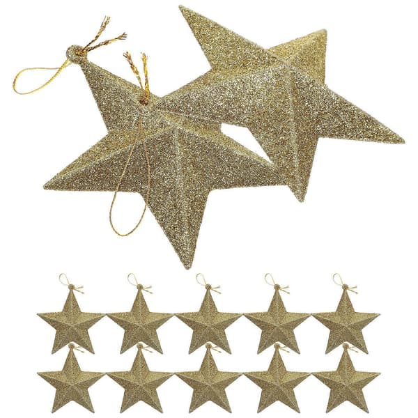 DIY Glitter Stjerne Julevedhæng til dekoration 1 sæt Gyldent sæt