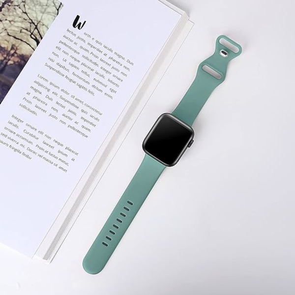 Band kompatibla med Apple Watch 42 mm 44 mm 45 mm 49 mm, ersättningsarmband i mjuk silikon sporttillbehör för kvinnor män（Cactus）
