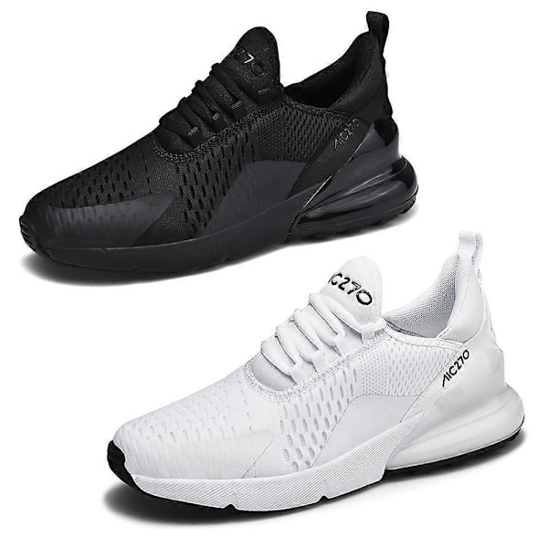 Casual Par Sneakers för Par - Halksäkra, Andningsbara Mesh-Löparskor för Sommar Black 36