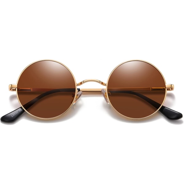 Små runda solglasögon polariserade för män kvinnor Retro Vintage Circle Hippie Solglasögon UV400