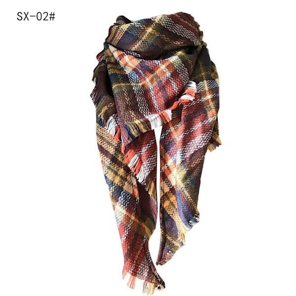 Dame Varmt Langt Sjal Wraps Store Sjal Knit Cashmere Følelse Trekant Sjal Style 3