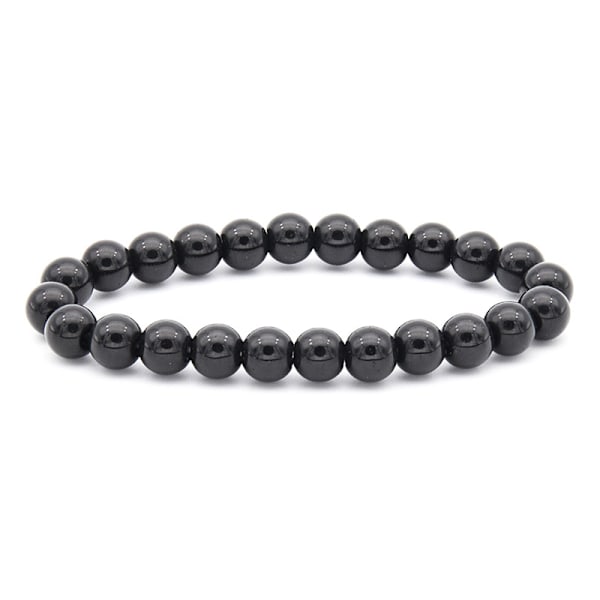 Chakra Perlearmbånd Lavet af 8mm Havsediment Jaspis Natursten (Grøn) Grøn Farve Chakra Armbånd Damearmbånd Herrearmbånd Imitation black agate