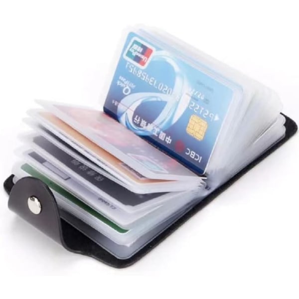 2 pack Credit Card Holder for Woman kids,Credit Card Organizer Transparent Plastic, Small Credit Card Holder Protector Sleeve- Unisex（Black&Orange）