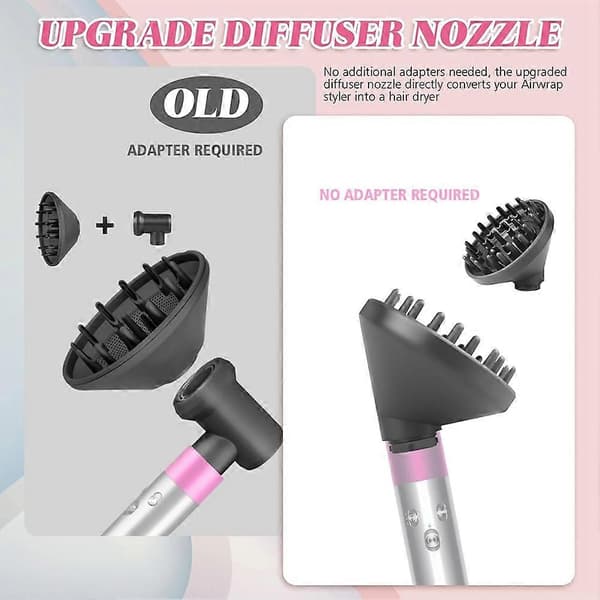 Diffusormunstycke för locktång som konverterar för Airwrap HS05 HS03 HS01 Styler Hårtork Diffusormunstycke Tillbehör C