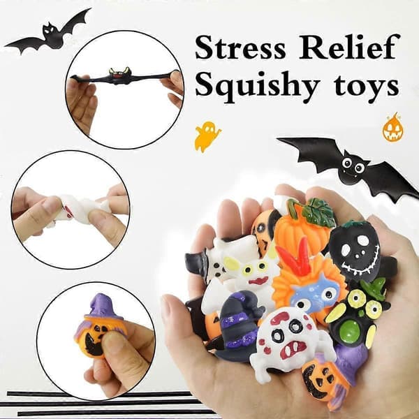 40-pak Halloween Mochi Squishy-legetøj, Mini Søde Klemme Stressaflastende Legetøj til Børnefester