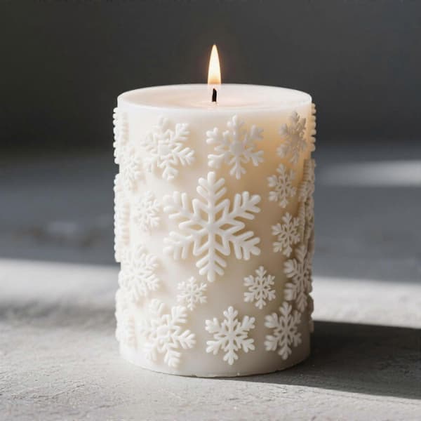 Silikoneforme Julelysforme Snefnug Cylinder Epoxyharpiksforme Gipsforme til Lysfremstilling Flerfarvet