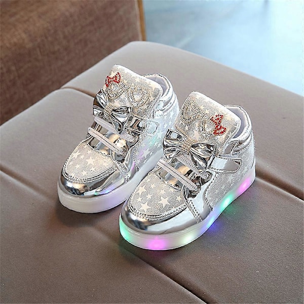 Lysende sko Blinkende åndbare sneakers Lysende fritidssko til børn