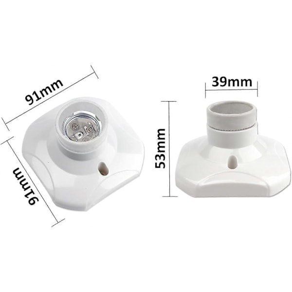 E27 Ruuvattava Kattopistorasia, AC 220-240V, Pistorasiapidike LED-lampulle, E27-kattolampun kanta, Valkoinen Muovilamppu, 4 kpl:n setti