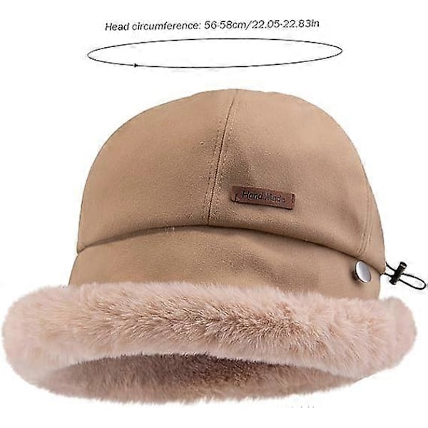 Furry Bucket Hat Fluffig Vinterhatt Plush Fiskehatt för Kvinnor Tonåringar Flickor