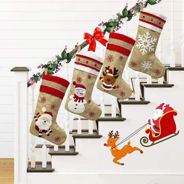 Julstrumpa Julklapp Godispåse Noel Juldekorationer för hemmet älg