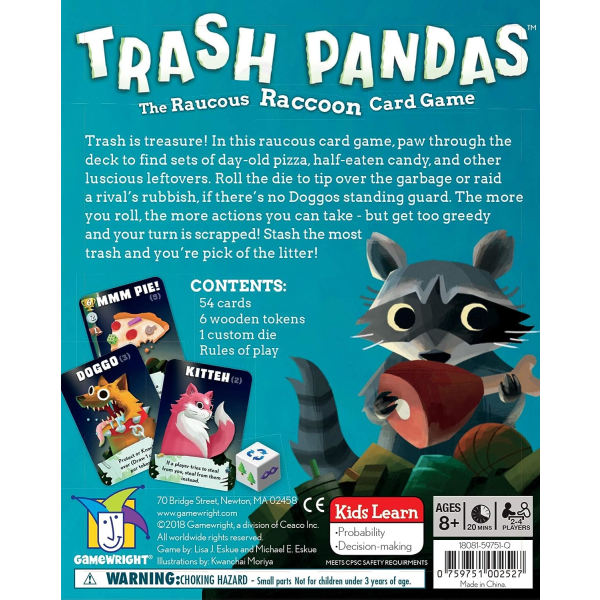 Trash Pandas - The Raucous Raccoon Card Game -Bra kortspel för barn, tonåringar, vuxna och mellan släktträffar!