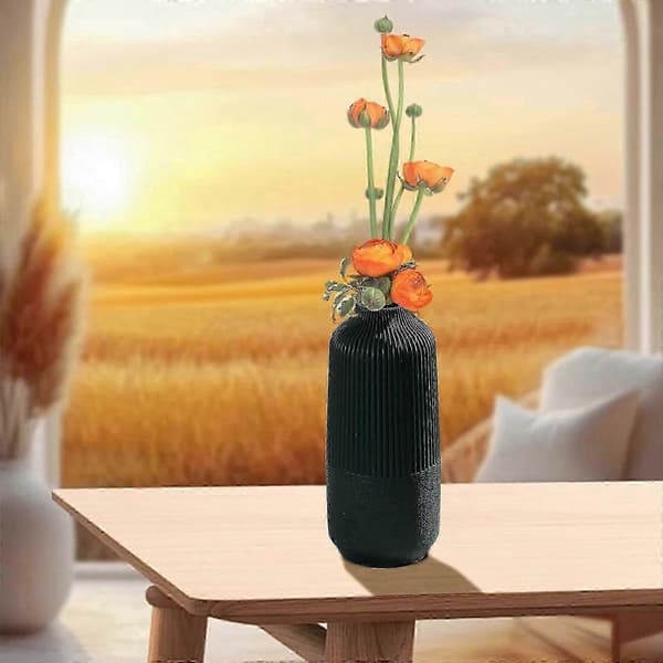 Grön plastvas för pampasblommor, modern heminredning, bröllop - 24,9 cm hög
