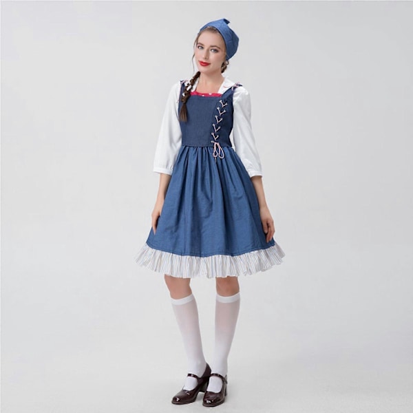 Kostym Manor Maid Kostym Maid Lång Klänning för Oktoberfest Traditionella Kostymer M