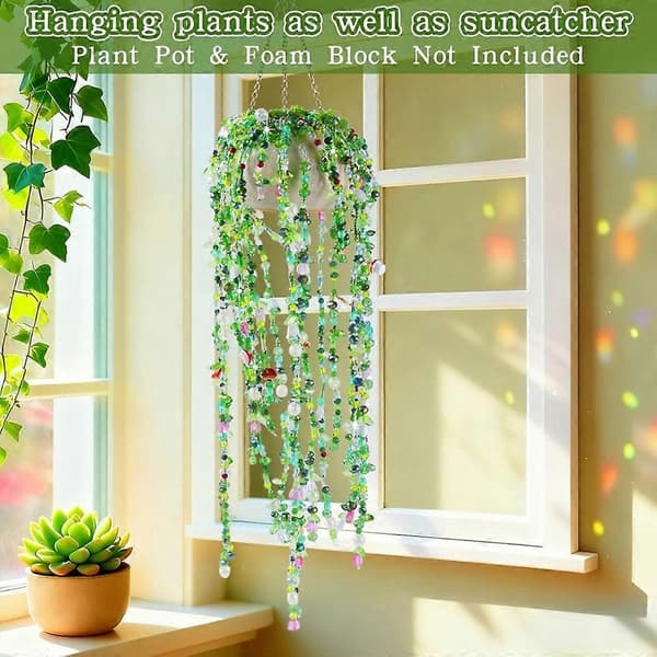 DIY Pärlväxtset, Evigt Blomset, Gröna Glaspärlor för att göra växter, Pärlväxtspecifika gröna pärlor - Perfekt present