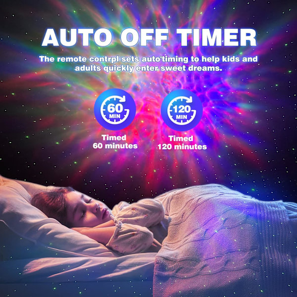 Astronaut Ljusprojektor, Stjärnprojektor Galaxy Ljus, Nattlampa för Barn, Pojkar och Flickors Rum Dekoration, Spelrum, Hembio, Tak, Timer