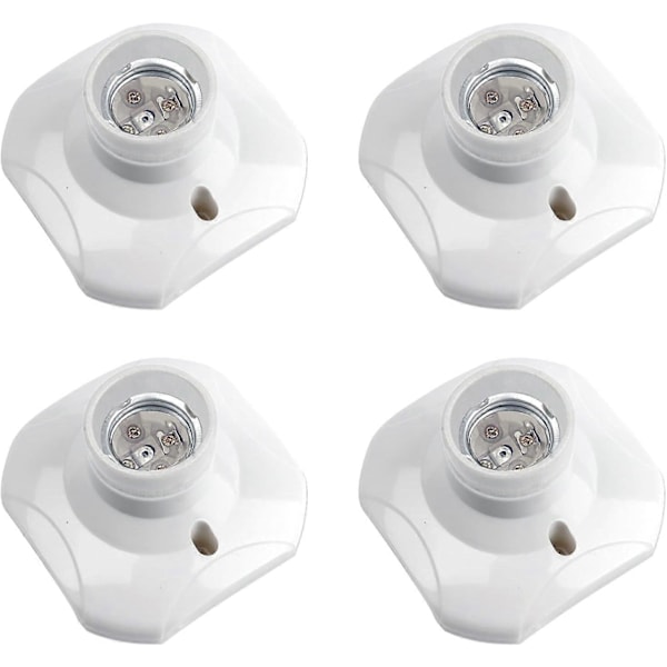 E27 Ruuvattava Kattopistorasia, AC 220-240V, Pistorasiapidike LED-lampulle, E27-kattolampun kanta, Valkoinen Muovilamppu, 4 kpl:n setti