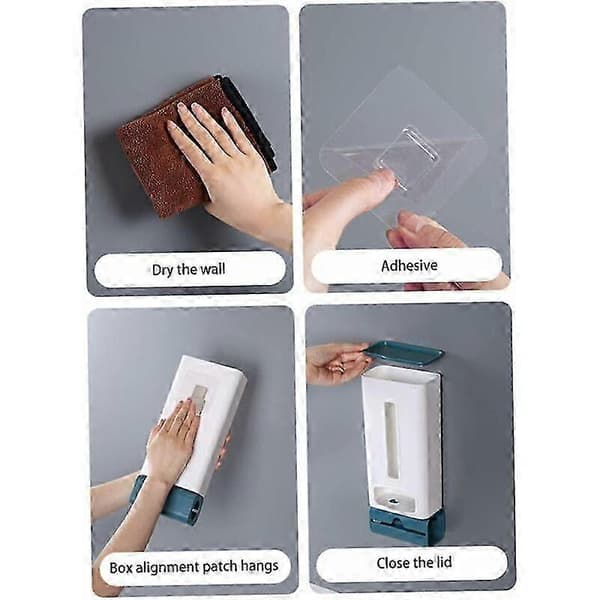 Poseholder. Bæreposer. Affaldsposedispenser til indkøbsposer, vægmonteret dispenser til opbevaring af plastikposer