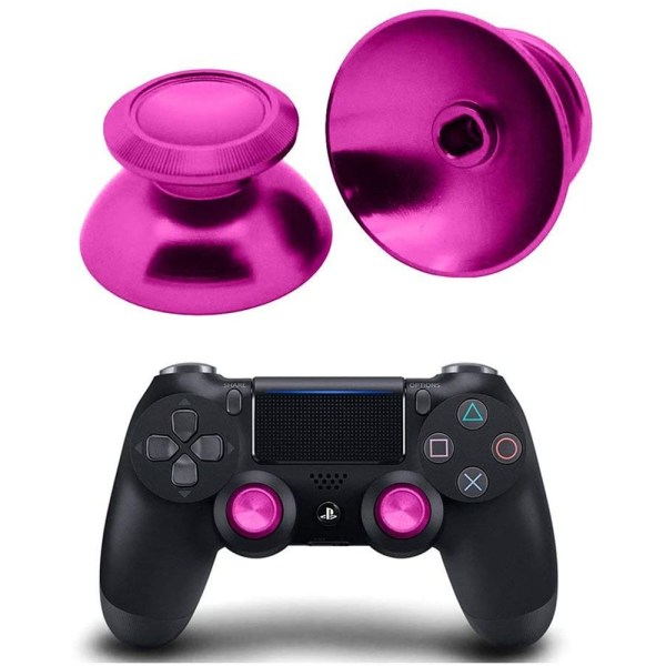 2-delat set kompatibelt med PS4 Xbox One Game System Controller Universal Metal Mushroom Rocker Cap-rosa