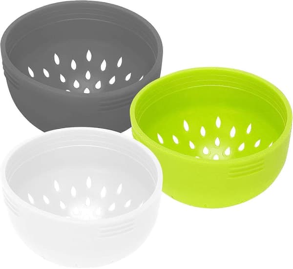 3-pack Stackable Strainers for Cans Mini Colander Set - Space-Saving Small Colanders and Strainers - Multifunctional Kitchen Utensils (3 Colors)