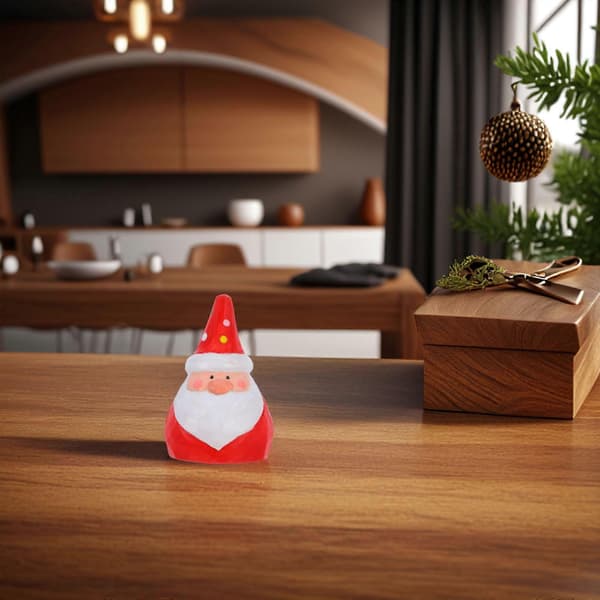 Jul Tomte Dekoration Skrivbordsutsmyckning för Hem 1st Rött Trä