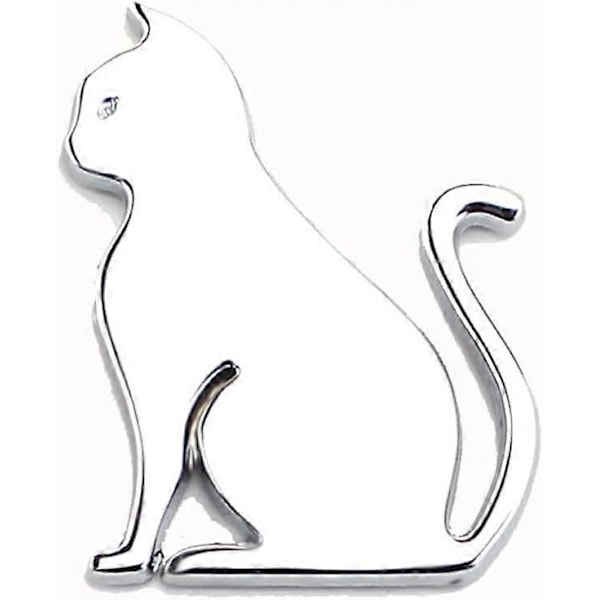 3D Kattdekal Metall Logotyp Emblem Stötfångardekoration Stylingdekal 5,9 x 4,3 cm Svart Silver