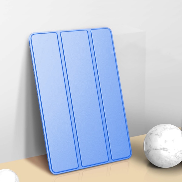Case kompatibelt med iPad Air 2, genomskinligt magnetiskt case med matt baksida med Auto Sleep/Wake-blue