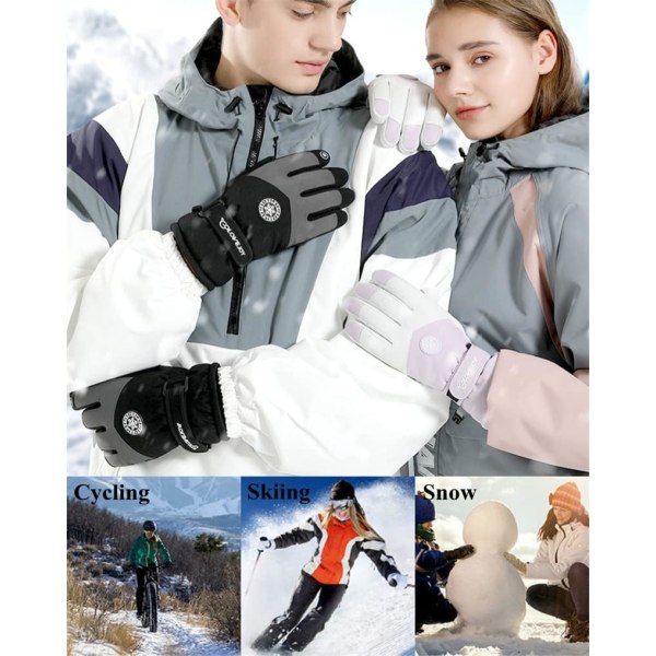 Winter Ski Snow Handskar för män, kvinnor, ungdomar | Pekskärm och vattentäta handvärmande handskar för kallt väder Vinterarbetshandskar one-size-fits-all