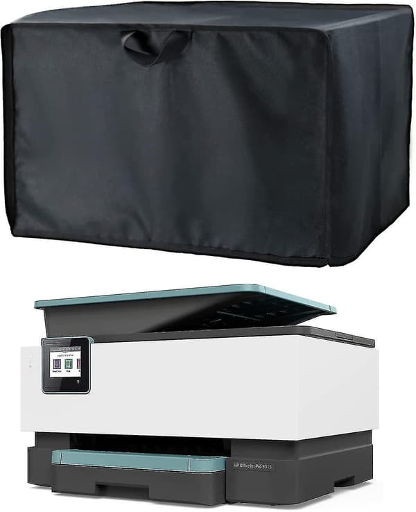 Printer Dust Cover for HP/Epson/Canon/Brother Wireless Printers, 20x16x12 inch Universal Printer Case, 600d Waterproof Black Printer Protector