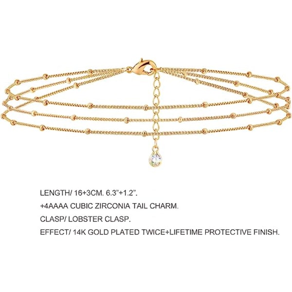 Armband för kvinnor 14K guldpläterad läcker kedja Enkla smycken söta för flickor