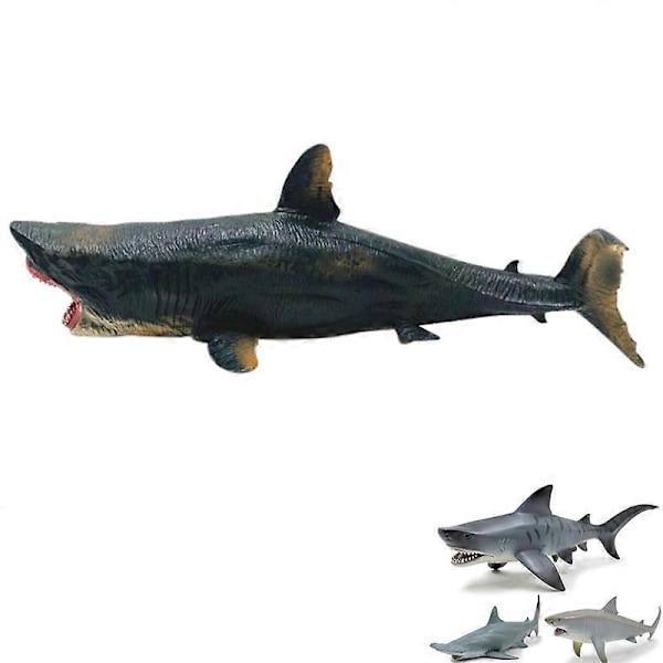 Megalodon Tigerhaj VitHaj Marin Djurdocka Samling Leksak PresentHaj Dekoration Modell Megalodon