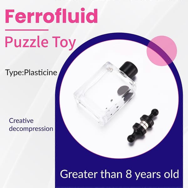 1 kpl palapeli ferrofluid magneettinäyttö / ferrofluid pullossa