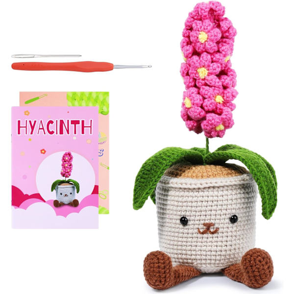 Hyacint hæklekit - Begynder hækle startpakke til komplette begyndere voksne, hækling strikkekit med trin-for-trin video tutorials (Hyacint)