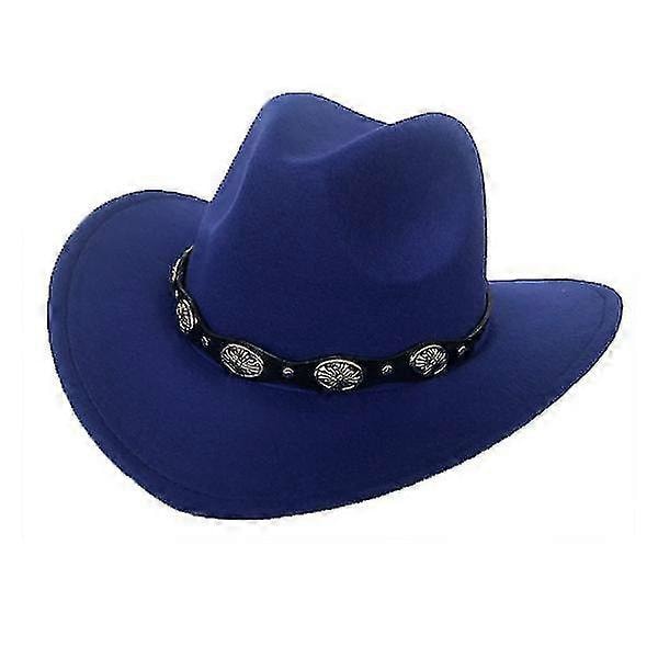 Cowboyhatt Faux Lær Reisehatter Blå