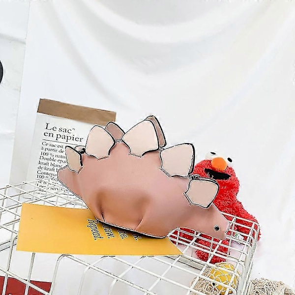 Olkalaukku naisille, eläimen muotoinen dinosaurus nahkainen crossbody-olkalaukku Pink